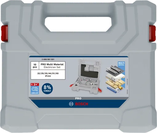 منشار ثقب Bosch برو متعدد المواد مجموعة محور Q-Lock 10 قطع.