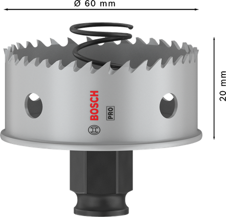 منشار Bosch PRO Sheet Metal PC Plus Hole Saw مقاس 60 مم.