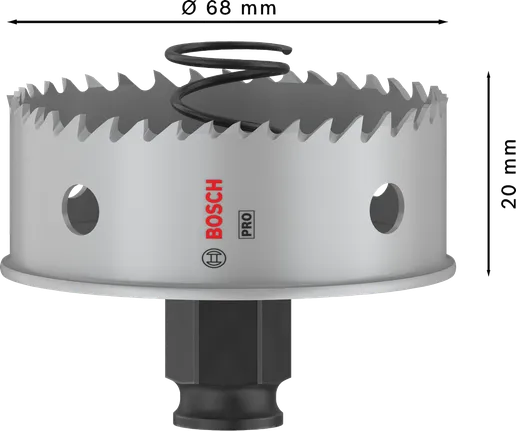 منشار Bosch PRO Sheet Metal PC Plus Hole Saw مقاس 68 مم.