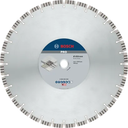 قرص الماس Bosch PRO للقطع الخرساني مقاس 450 مم.