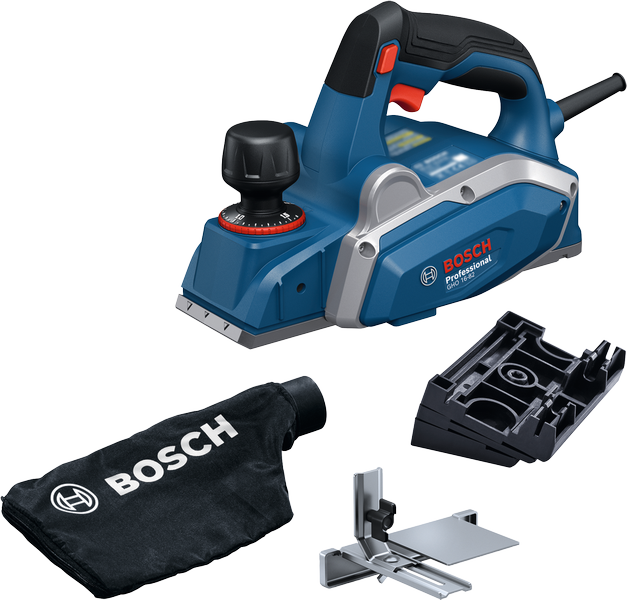 مخرطة Bosch GHO 16-82 مع كيس الغبار والملحقات.