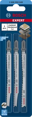 مجموعة شفرات المنشار الكهربائي Bosch EXPERT لتنظيف الخشب الصلب من الجانبين، 3 قطع.