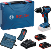 مجموعة مثقاب لاسلكي Bosch GSB 18V-52 مع الملحقات.
