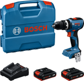 مجموعة مثقاب لاسلكي Bosch GSB 18V-65 مع بطاريات.