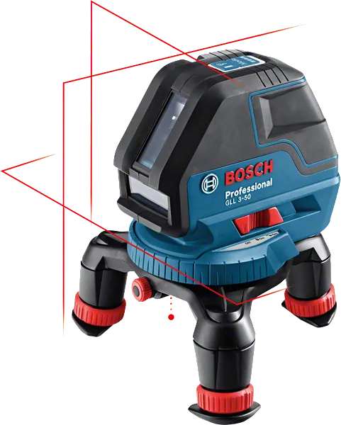 Bosch GLL 3-50 laser leveling tool with tripod.
