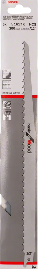 Bosch S 1617 K reciprocating saw blade for wood.