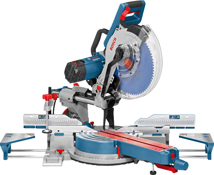 Bosch GCM 12 SDE sliding mitre saw with 305 mm blade.