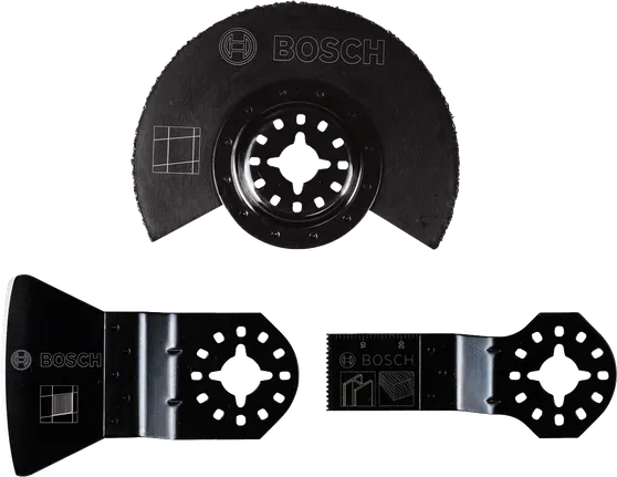 Bosch PRO U multitool blades for cutting wood and metal.