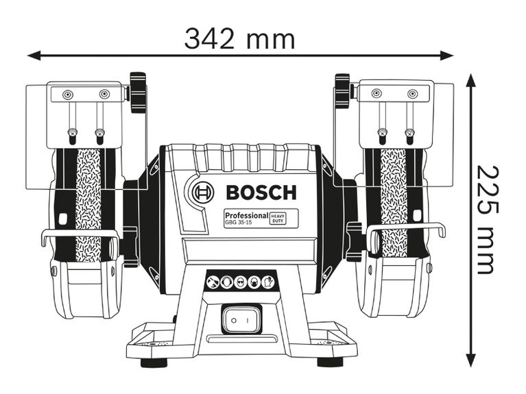 Bench grinder dimensions.