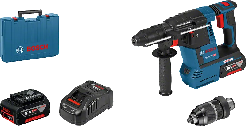Bosch GBH 18V-26F cordless rotary hammer kit.