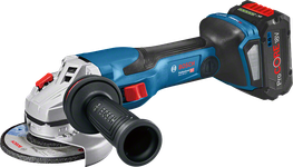 Bosch GWS 18V-15 C cordless angle grinder with case.