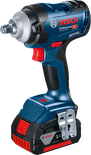 Bosch GDS 18V-400 impact wrench with battery and charger.