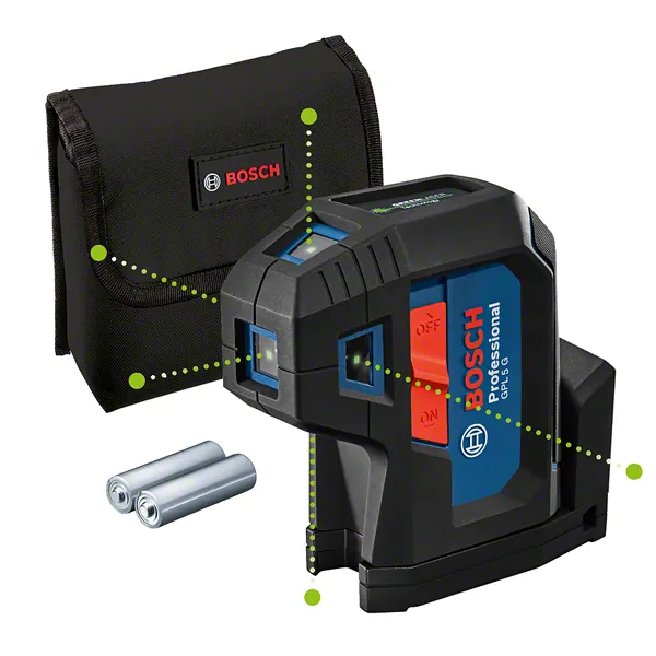 Bosch GPL 5G laser leveling tool with target points.