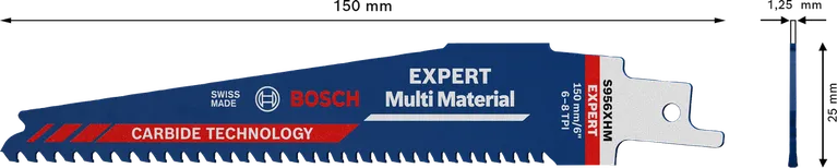 Bosch EXPERT Multi Material 956 XHM reciprocating saw blade.