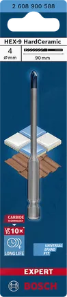 Bosch HEX-9 HardCeramic 4×90mm drill bit.