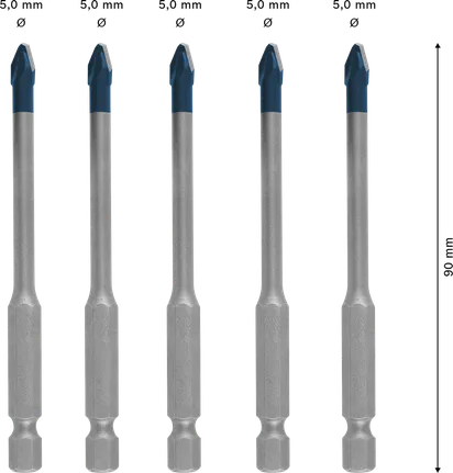 Bosch EXPERT HEX-9 Hard Ceramic Drill Bit Roof Tile Set 5 mm.