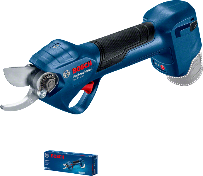 Bosch Pro Pruner cordless secateur for cutting branches.