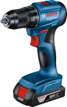 Bosch GSR 185-LI cordless drill set with 18V battery.
