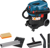 Bosch GAS 35 L SFC wet and dry extractor with accessories.