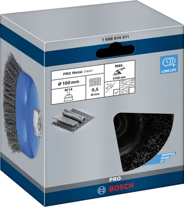 Bosch PRO Metal clean cup brush 100×0.5 mm.