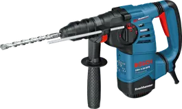Bosch GBH 3-28 DFR rotary hammer drill with side handle.