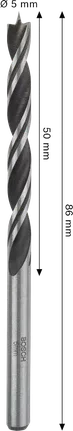 Bosch PRO Wood Brad Point Drill Bit 5 x 50 x 86 mm.