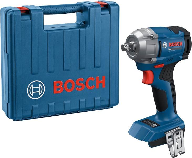 Bosch GDS 18V-350 cordless impact wrench with case.