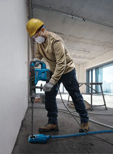 Bosch GBH 6-42 VB rotary hammer drill in use.