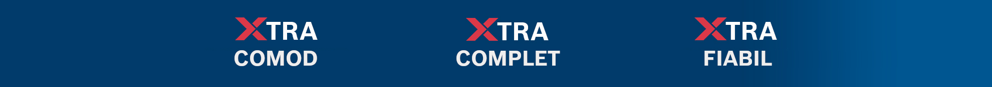 Logo Bosch Professional cu cuvinte XTRA COMOD, COMPLET, FIABIL pe fundal albastru.
