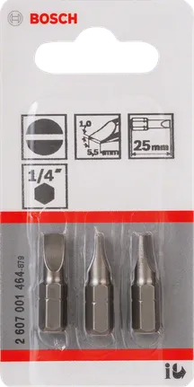 Set biți de șurubelniță Bosch de 25 mm, tijă hexagonală de 1/4 inch.