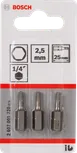 Set biți de șurubelniță hexagonală Bosch de 2,5 mm, lungime 25 mm.