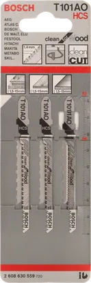 Lame de ferăstrău pendular Bosch T101AO pentru lemn, pachet de 3.