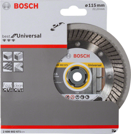 Disc de tăiere diamantat Bosch Universal 115 mm.