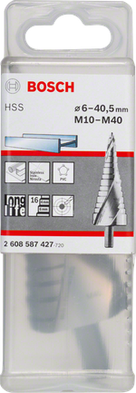 Burghiu în trepte Bosch HSS M10-M40 pentru metal și PVC.