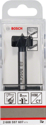 Burghiu pentru balamale Bosch cu vârf TC, diametru 25 mm.