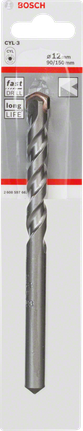 Burghiu pentru beton Bosch CYL-3 de 12 mm pentru găurire rapidă și de lungă durată.