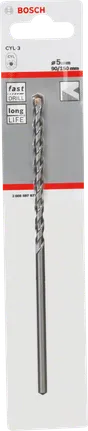Burghiu pentru beton Bosch CYL-3 de 5 mm pentru găurire rapidă.