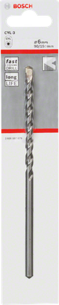 Burghiu pentru beton Bosch CYL-3, burghiu rapid de 6 mm.