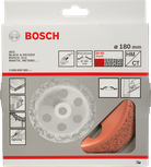 Cap de șlefuire unghiular din carbură de tungsten Bosch , grad fin de 180 mm.