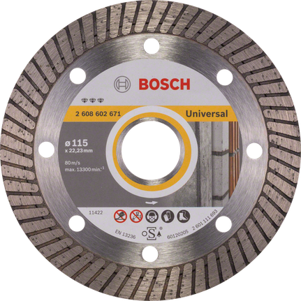 Disc de tăiere diamantat Bosch , ideal pentru Universal Turbo, 115 mm.