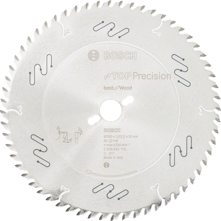 Lamă de ferăstrău circular Bosch Top Precision Best for Wood, 300 mm.