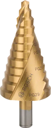 Burghiu în trepte Bosch HSS-TiN pentru găuri de 6-37 mm.