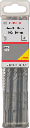 Burghie pentru ciocane perforatoare Bosch SDS plus-3 de 8 mm.