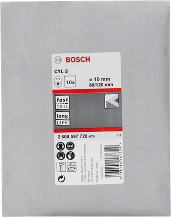 Burghiu pentru beton Bosch CYL-3 10 mm, lungime 80/120 mm.