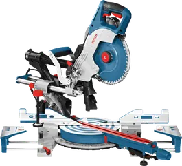 Fierăstrău circular cu mitră glisantă Bosch GCM 8 SDE cu lamă de 216 mm.