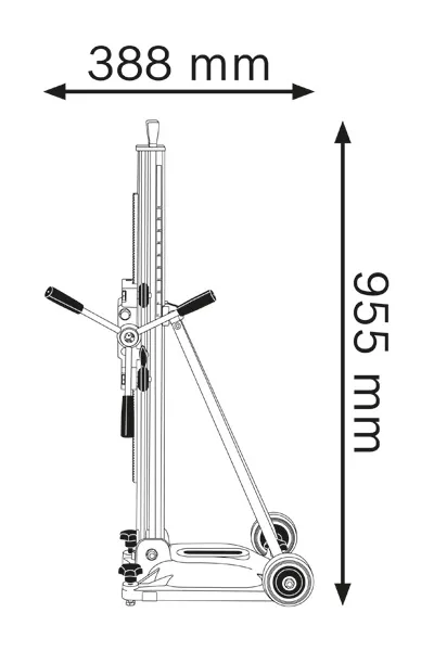 Dimensiunile suportului de găurit.