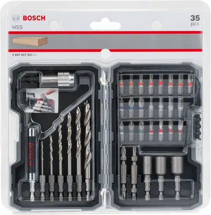 Set de 35 de biți de burghiu și șurubelniță Bosch HSS.