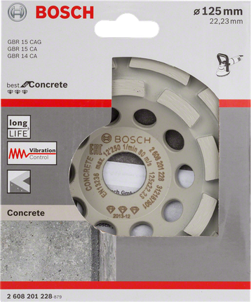Cap de șlefuire diamantat Bosch , ideal pentru beton, 125 mm.