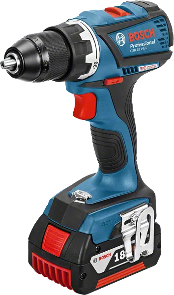 Mașină de găurit fără fir Bosch GSR 18 V-EC cu baterie de 5,0 Ah.