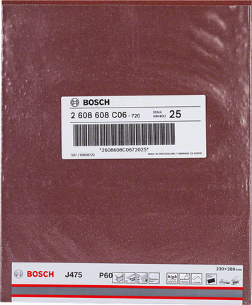 Foaie abrazivă Bosch J475 P60 230×280 mm.